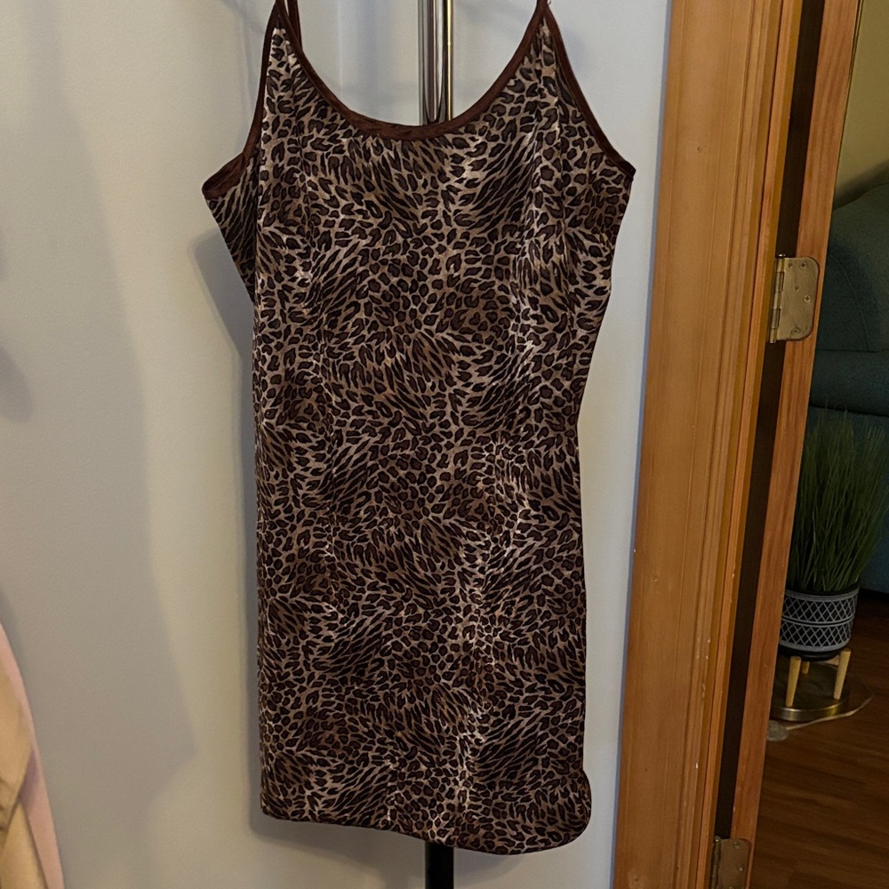 Vintage Leopard Print Slip Dress